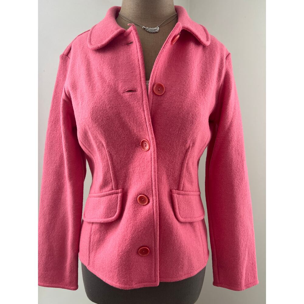 W's Talbots alpaca blend coral wool jacket SM fitted